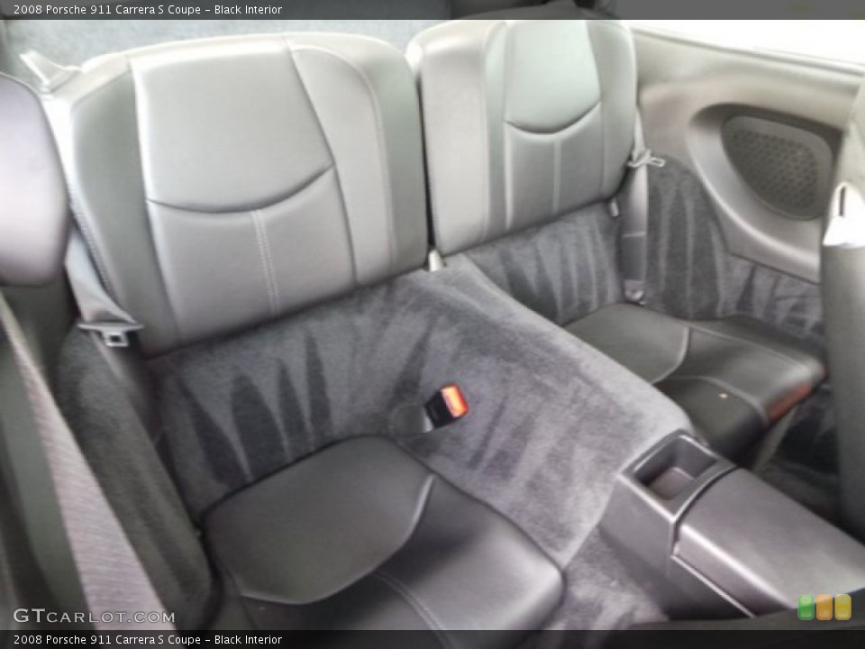 Black Interior Rear Seat for the 2008 Porsche 911 Carrera S Coupe #102861527