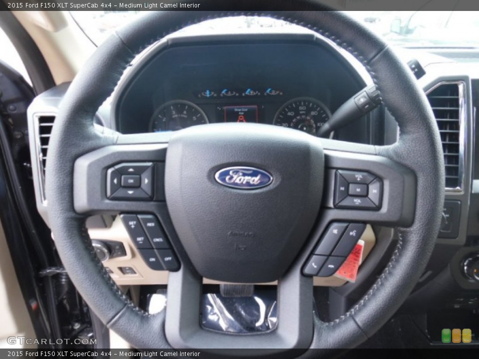 Medium Light Camel Interior Steering Wheel for the 2015 Ford F150 XLT SuperCab 4x4 #102863066