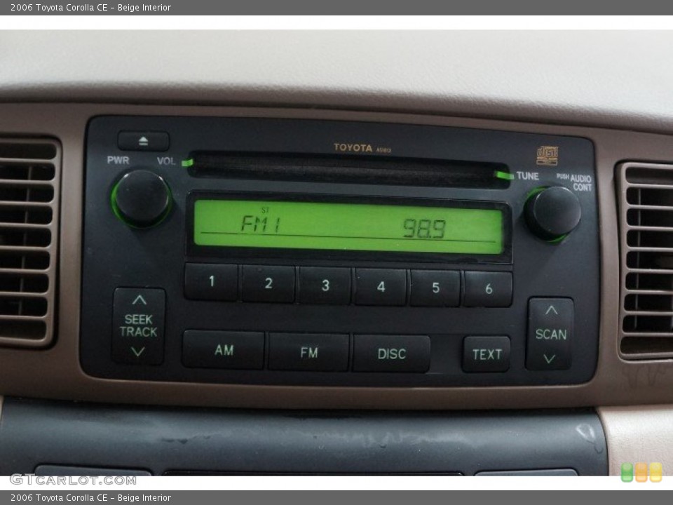 Beige Interior Audio System for the 2006 Toyota Corolla CE #102864252