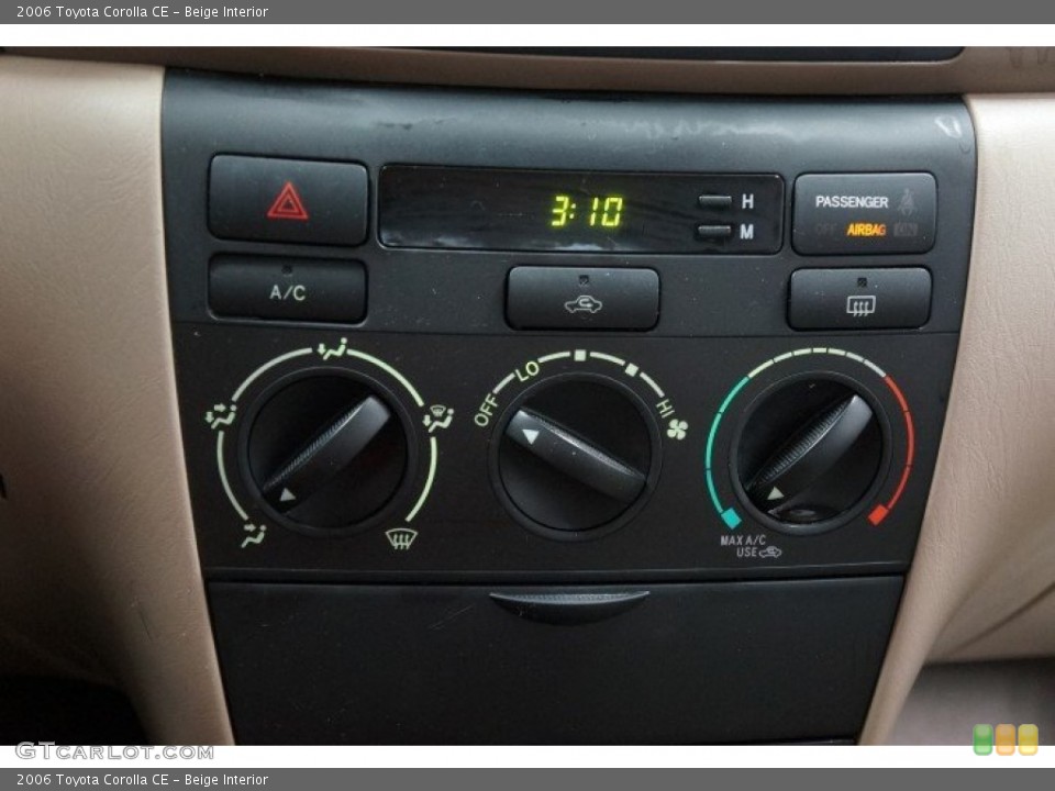 Beige Interior Controls for the 2006 Toyota Corolla CE #102864269