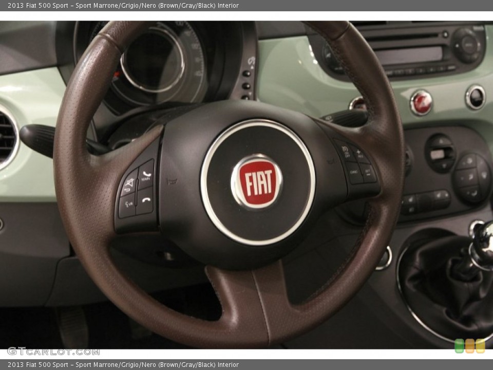 Sport Marrone/Grigio/Nero (Brown/Gray/Black) Interior Steering Wheel for the 2013 Fiat 500 Sport #102869982