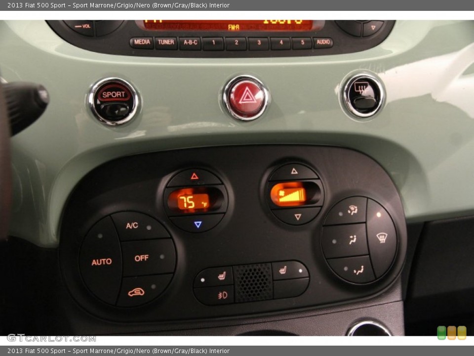 Sport Marrone/Grigio/Nero (Brown/Gray/Black) Interior Controls for the 2013 Fiat 500 Sport #102870068