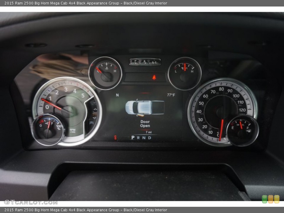 Black/Diesel Gray Interior Gauges for the 2015 Ram 2500 Big Horn Mega Cab 4x4 Black Appearance Group #102882497