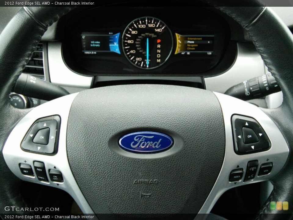 Charcoal Black Interior Steering Wheel for the 2012 Ford Edge SEL AWD #102883611