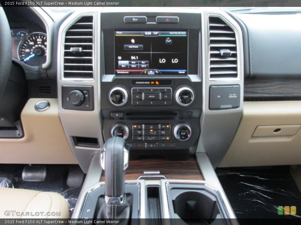 Medium Light Camel Interior Controls for the 2015 Ford F150 XLT SuperCrew #102893671