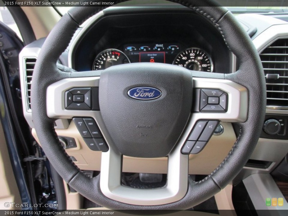 Medium Light Camel Interior Steering Wheel for the 2015 Ford F150 XLT SuperCrew #102893833