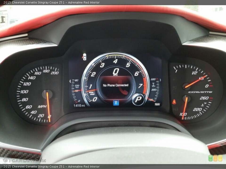 Adrenaline Red Interior Gauges for the 2015 Chevrolet Corvette Stingray Coupe Z51 #102895519