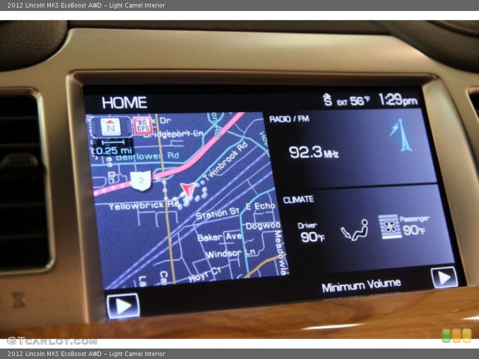Light Camel Interior Navigation for the 2012 Lincoln MKS EcoBoost AWD #102908809