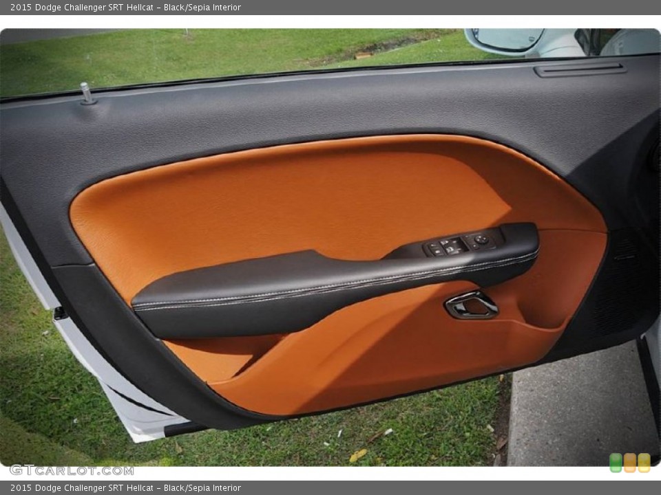Black/Sepia Interior Door Panel for the 2015 Dodge Challenger SRT Hellcat #102911407
