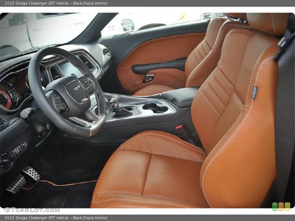 Black/Sepia Interior Photo for the 2015 Dodge Challenger SRT Hellcat #102911443