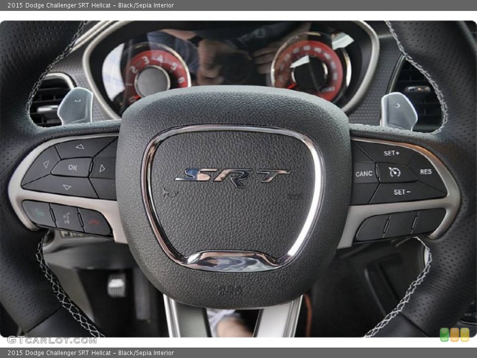 Black/Sepia Interior Steering Wheel for the 2015 Dodge Challenger SRT Hellcat #102911548