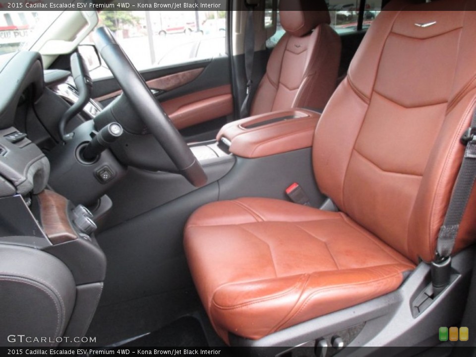 Kona Brown/Jet Black Interior Front Seat for the 2015 Cadillac Escalade ESV Premium 4WD #102929993