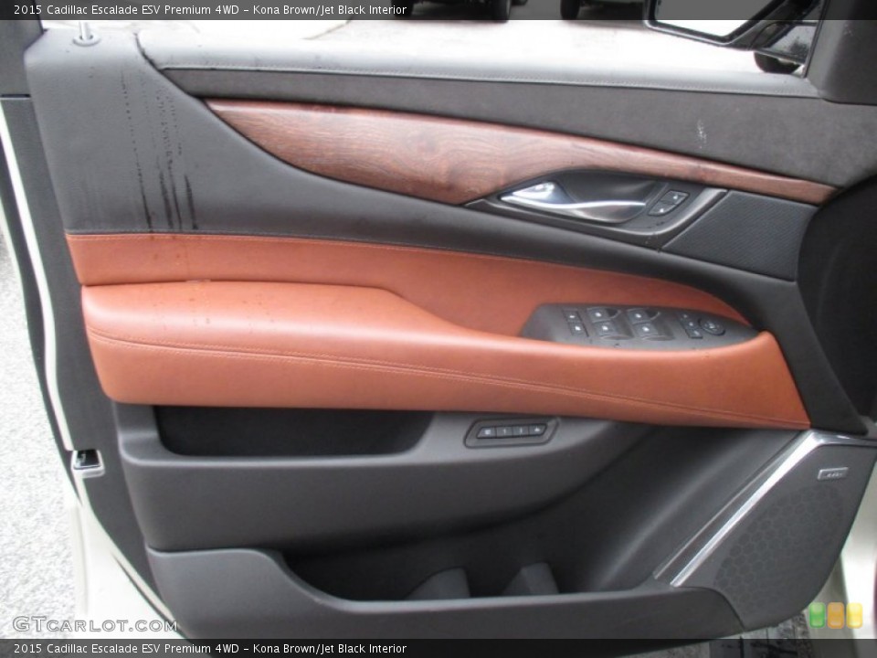 Kona Brown/Jet Black Interior Door Panel for the 2015 Cadillac Escalade ESV Premium 4WD #102930008