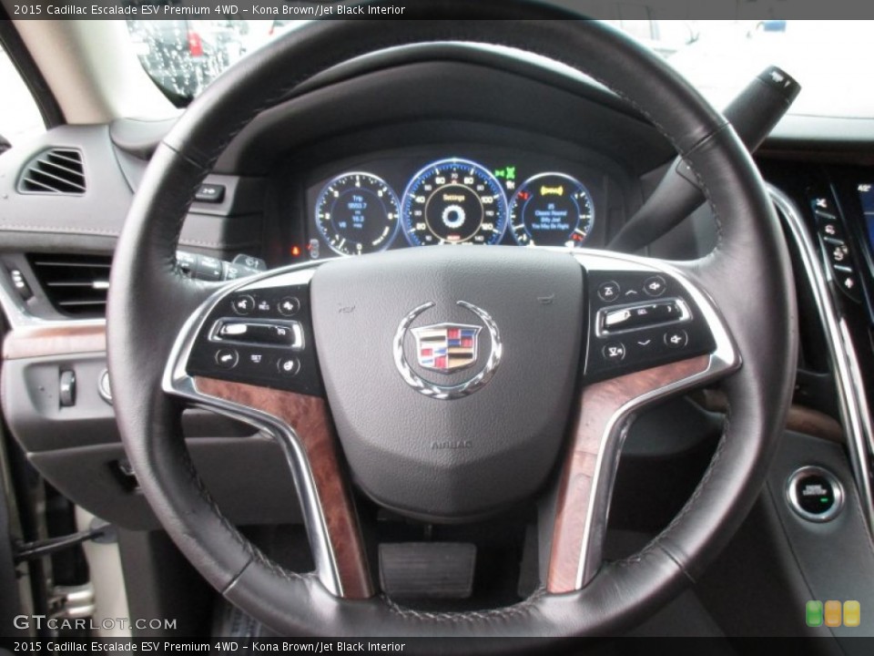 Kona Brown/Jet Black Interior Steering Wheel for the 2015 Cadillac Escalade ESV Premium 4WD #102930046