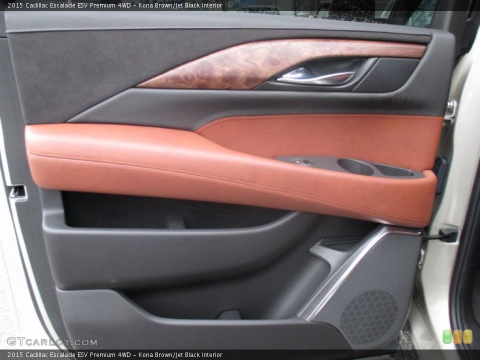 Kona Brown/Jet Black Interior Door Panel for the 2015 Cadillac Escalade ESV Premium 4WD #102930190