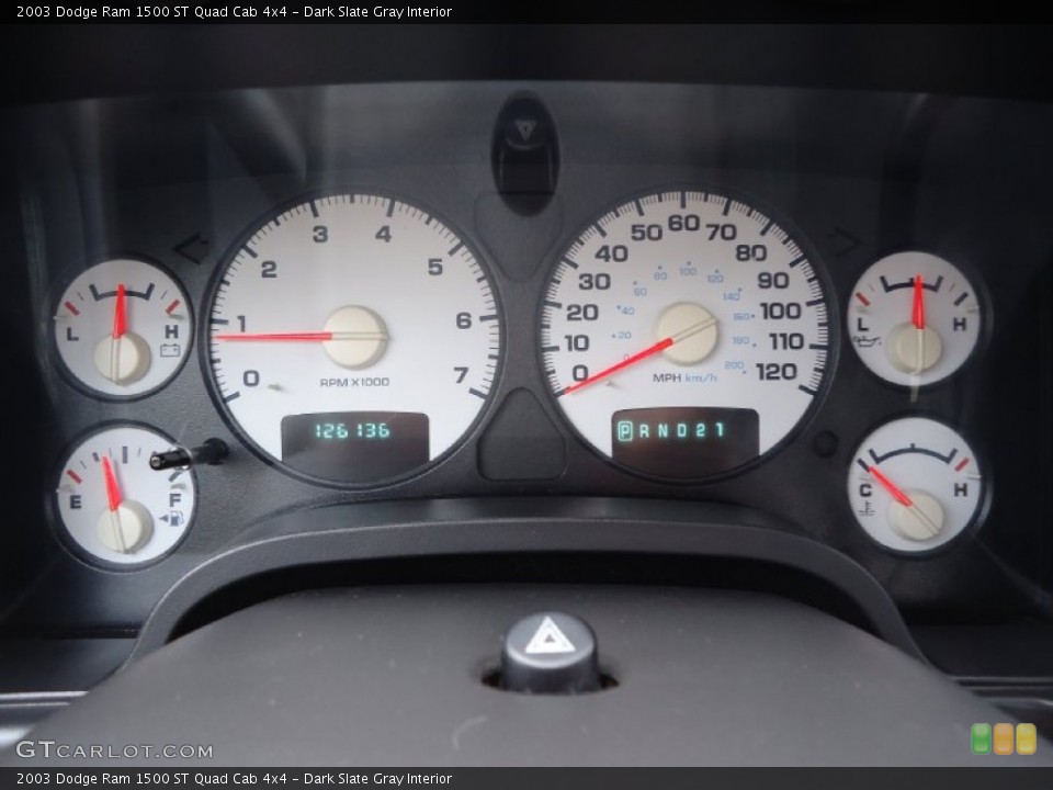Dark Slate Gray Interior Gauges for the 2003 Dodge Ram 1500 ST Quad Cab 4x4 #102959415