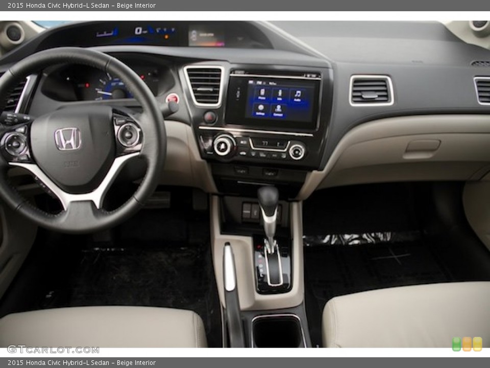Beige Interior Dashboard for the 2015 Honda Civic Hybrid-L Sedan #102972553