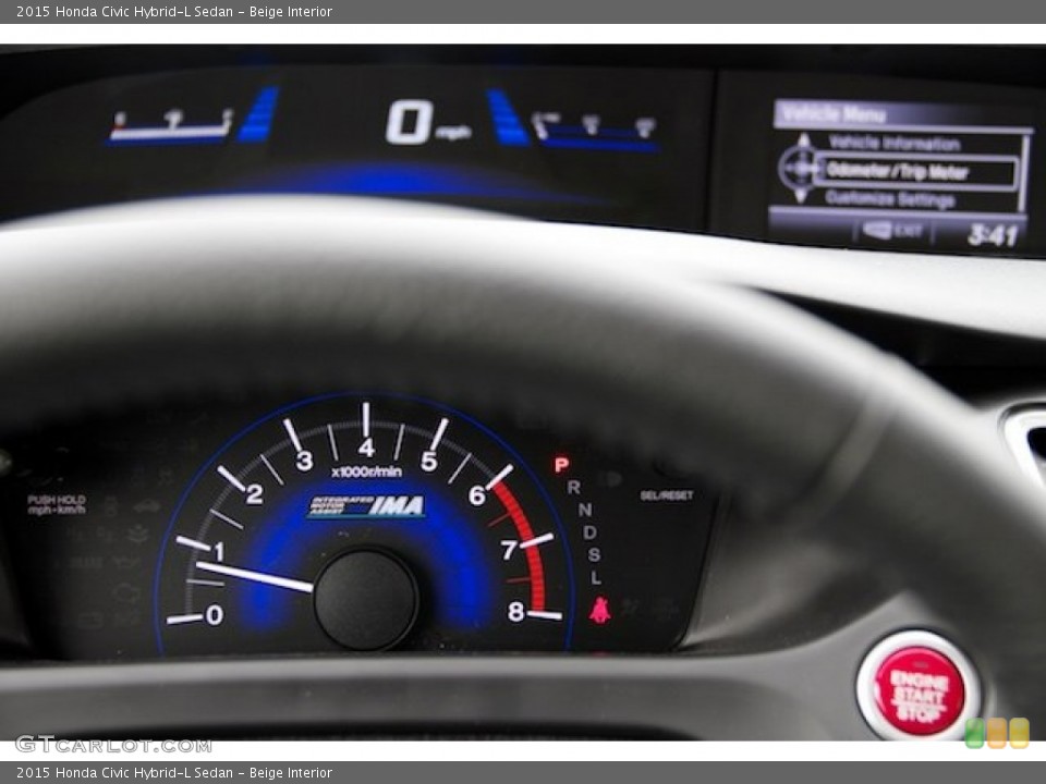 Beige Interior Gauges for the 2015 Honda Civic Hybrid-L Sedan #102972592