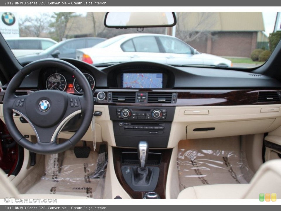 Cream Beige Interior Dashboard for the 2012 BMW 3 Series 328i Convertible #102978295