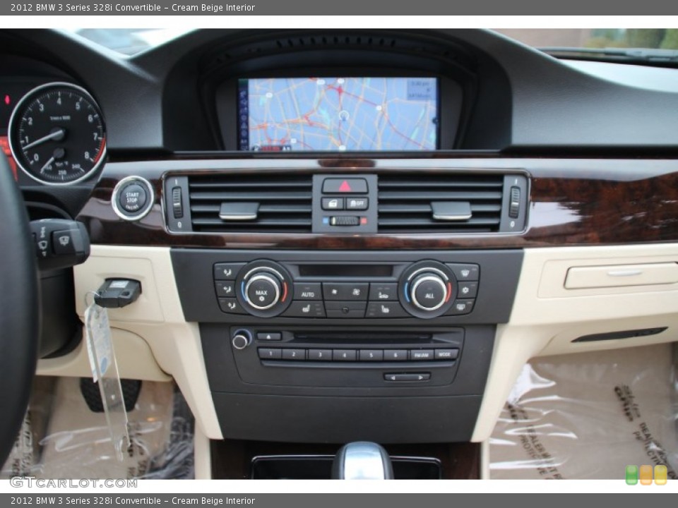 Cream Beige Interior Controls for the 2012 BMW 3 Series 328i Convertible #102978319