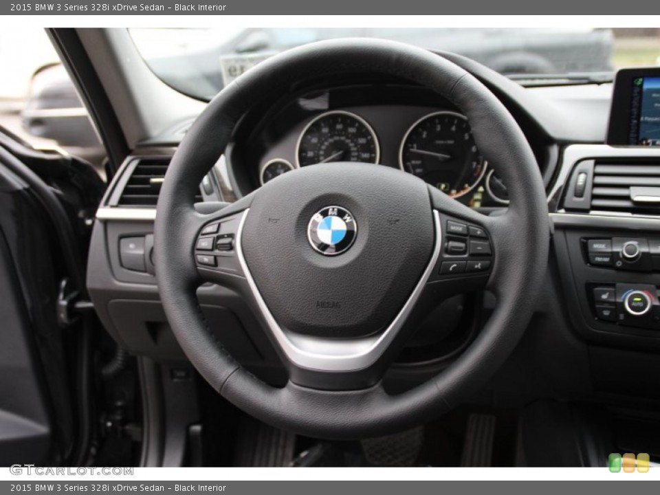 Black Interior Steering Wheel for the 2015 BMW 3 Series 328i xDrive Sedan #102981115