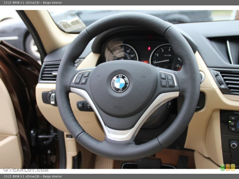 Beige Interior Steering Wheel for the 2015 BMW X1 xDrive28i #102984304
