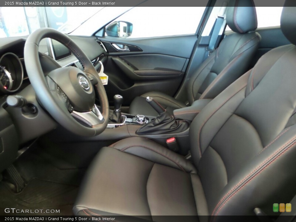 Black Interior Front Seat for the 2015 Mazda MAZDA3 i Grand Touring 5 Door #103021734