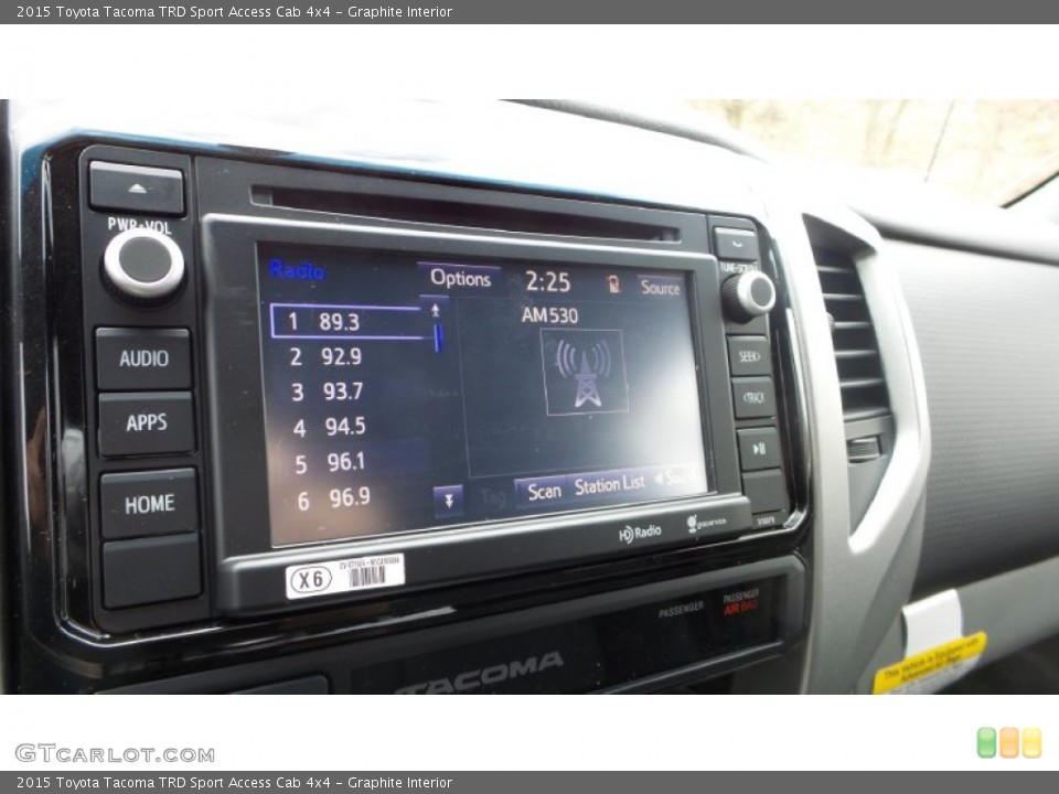 Graphite Interior Controls for the 2015 Toyota Tacoma TRD Sport Access Cab 4x4 #103025901