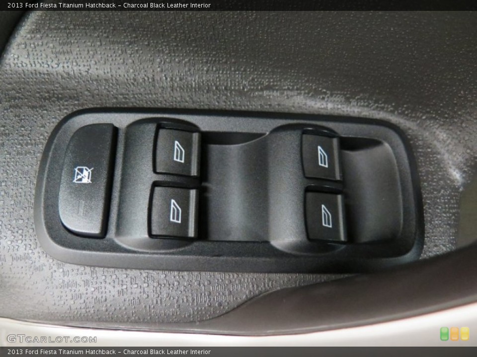 Charcoal Black Leather Interior Controls for the 2013 Ford Fiesta Titanium Hatchback #103026003