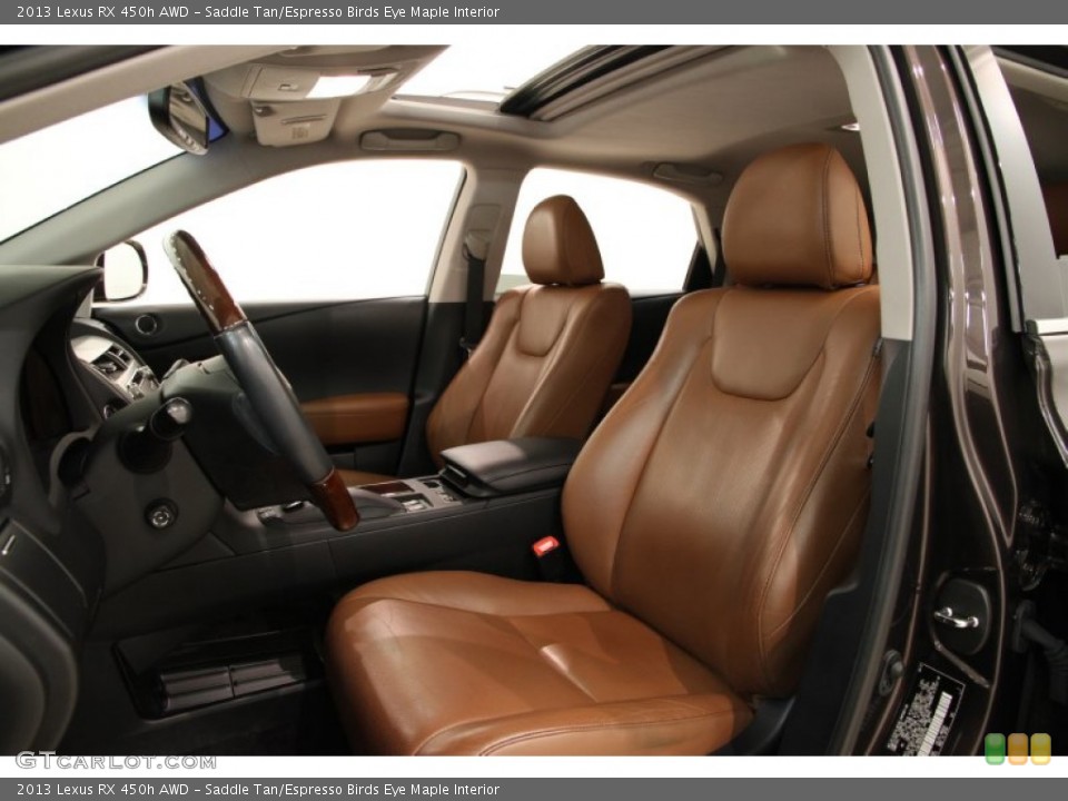 Saddle Tan/Espresso Birds Eye Maple Interior Photo for the 2013 Lexus RX 450h AWD #103026774