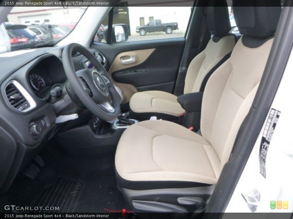 Black/Sandstorm Interior Front Seat for the 2015 Jeep Renegade Sport 4x4 #103041327