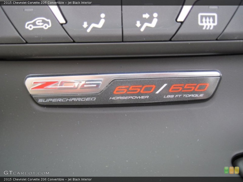 Jet Black Interior Controls for the 2015 Chevrolet Corvette Z06 Convertible #103057005