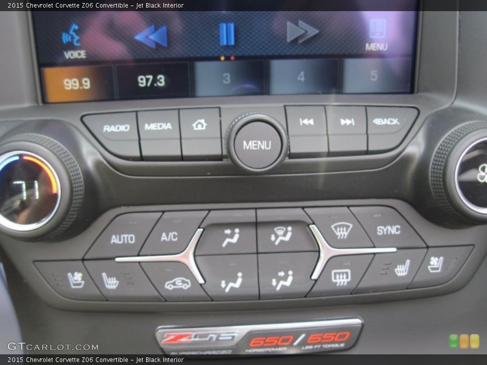 Jet Black Interior Controls for the 2015 Chevrolet Corvette Z06 Convertible #103057053