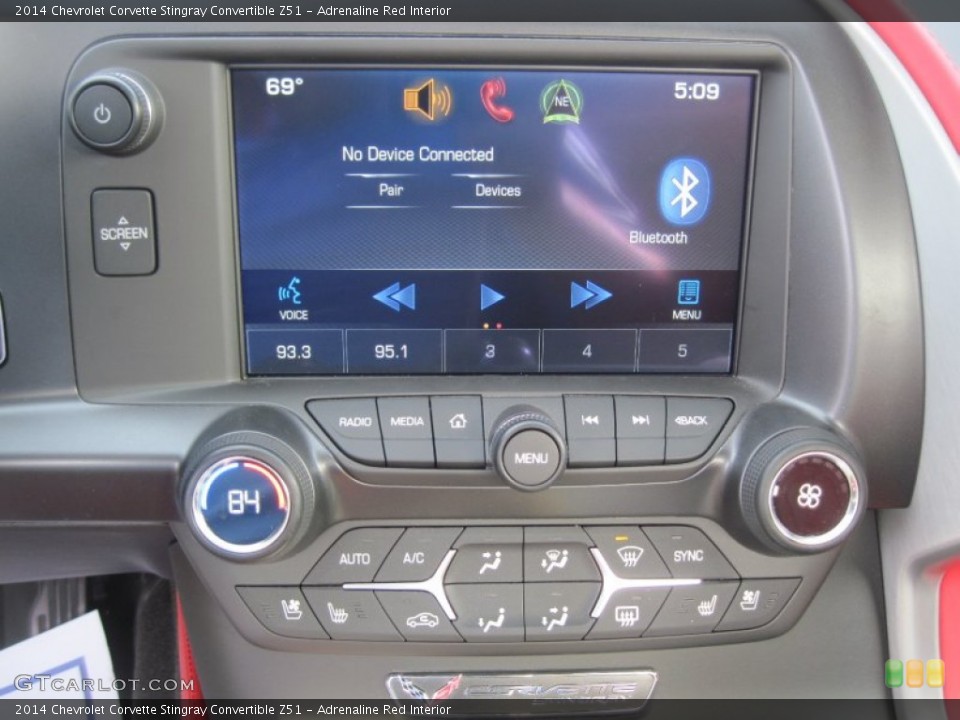 Adrenaline Red Interior Controls for the 2014 Chevrolet Corvette Stingray Convertible Z51 #103058154