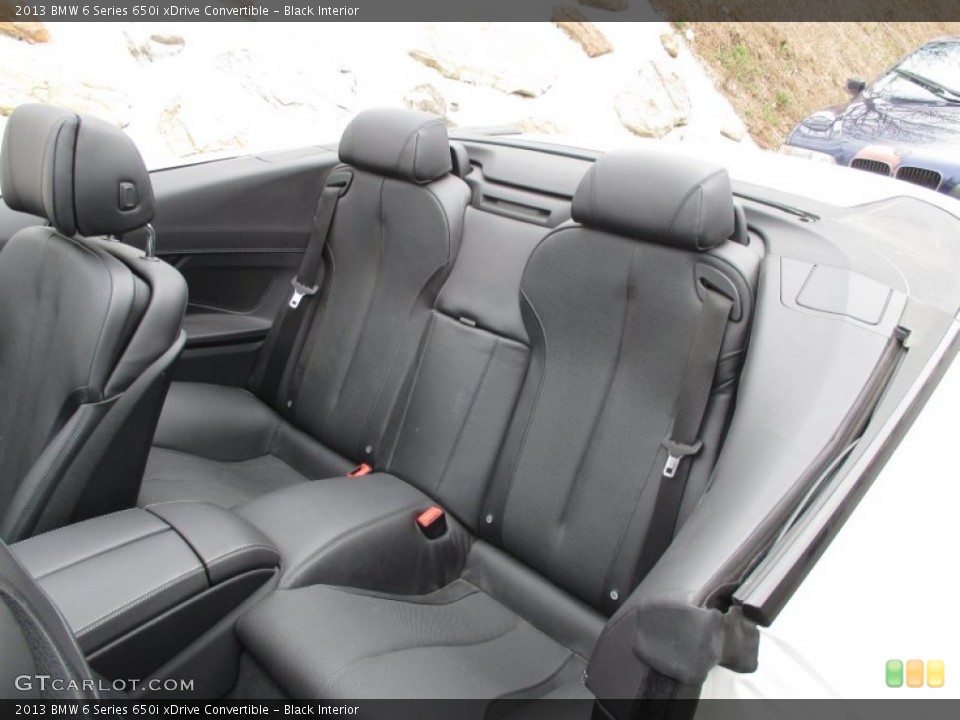 Black Interior Rear Seat for the 2013 BMW 6 Series 650i xDrive Convertible #103061673