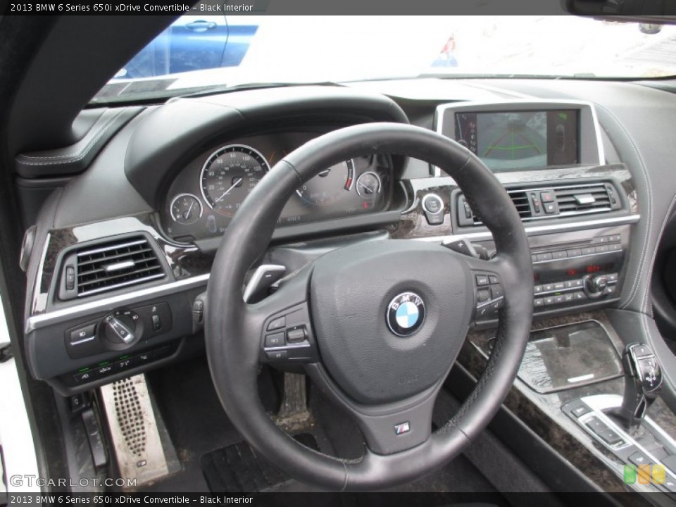 Black Interior Steering Wheel for the 2013 BMW 6 Series 650i xDrive Convertible #103061697