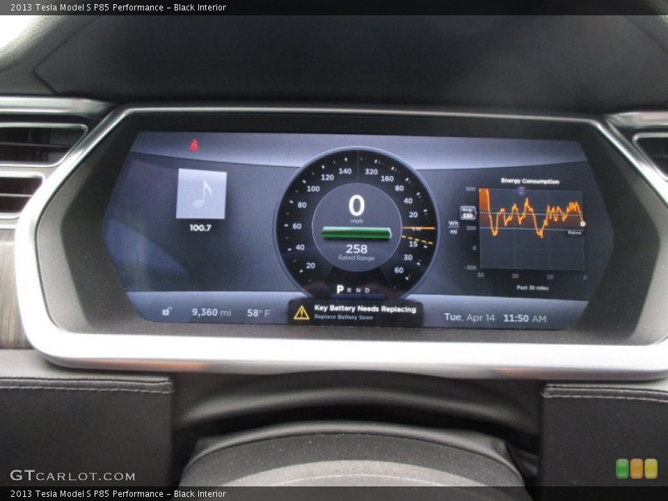 Black Interior Gauges for the 2013 Tesla Model S P85 Performance #103064802