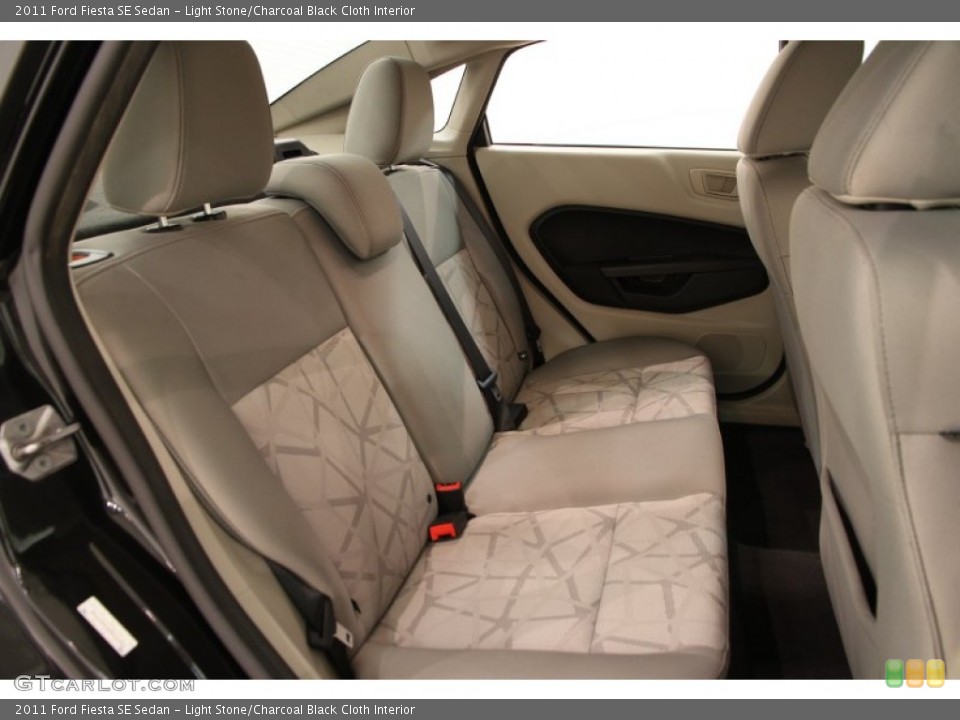 Light Stone/Charcoal Black Cloth Interior Rear Seat for the 2011 Ford Fiesta SE Sedan #103067358