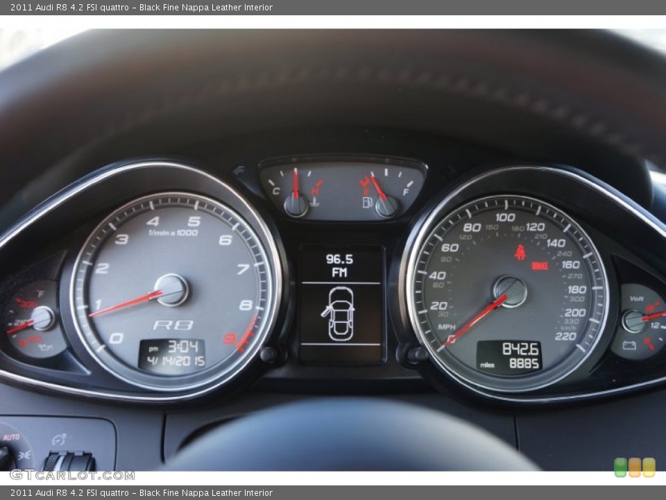 Black Fine Nappa Leather Interior Gauges for the 2011 Audi R8 4.2 FSI quattro #103086277