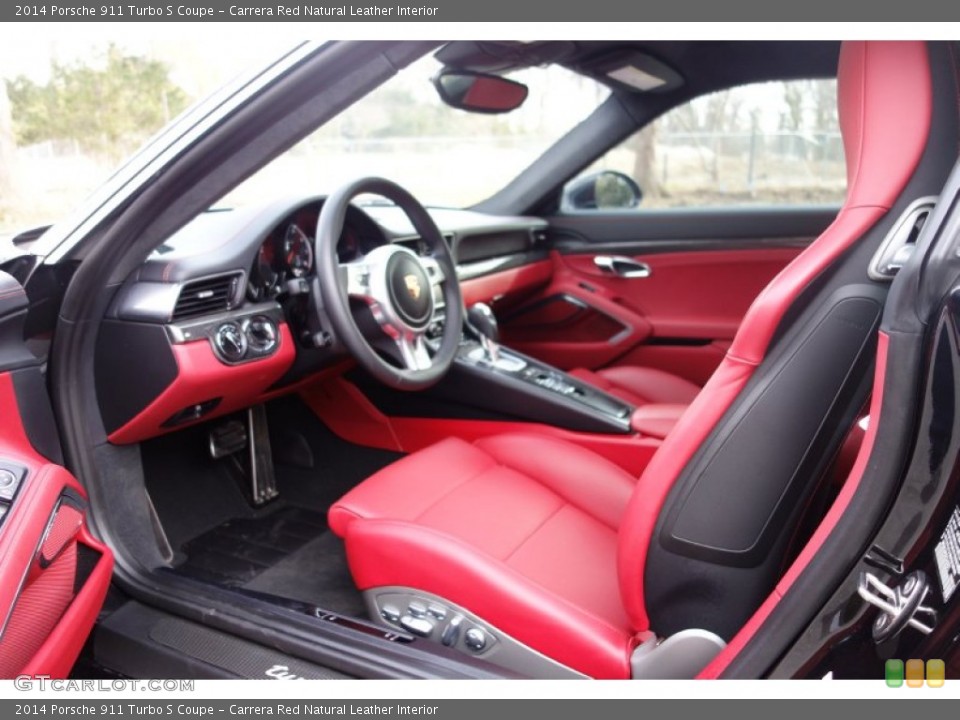Carrera Red Natural Leather Interior Photo for the 2014 Porsche 911 Turbo S Coupe #103088954
