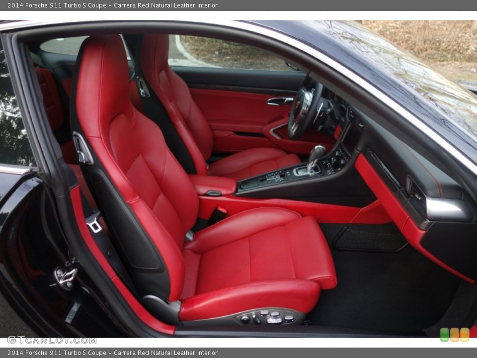 Carrera Red Natural Leather Interior Front Seat for the 2014 Porsche 911 Turbo S Coupe #103089056