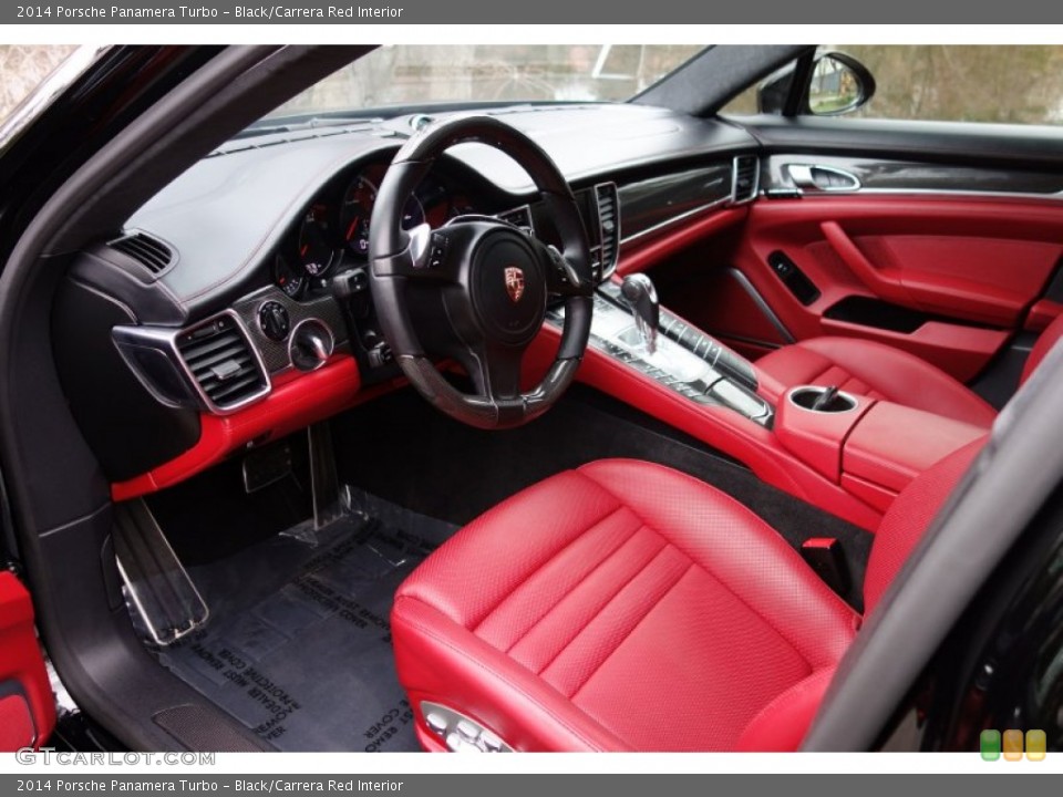 Black/Carrera Red Interior Prime Interior for the 2014 Porsche Panamera Turbo #103090214