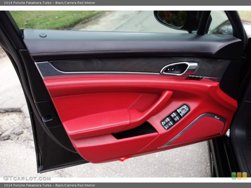 Black/Carrera Red Interior Door Panel for the 2014 Porsche Panamera Turbo #103090244