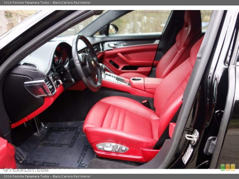 Black/Carrera Red Interior Front Seat for the 2014 Porsche Panamera Turbo #103090448