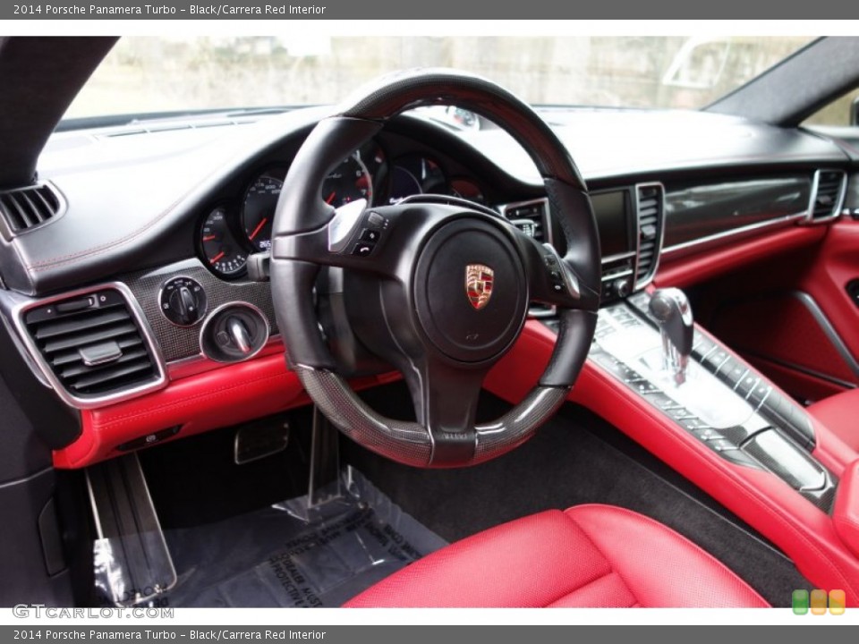 Black/Carrera Red 2014 Porsche Panamera Interiors