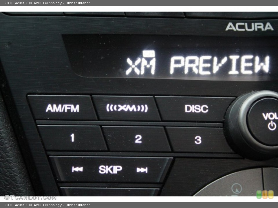 Umber Interior Controls for the 2010 Acura ZDX AWD Technology #103094297