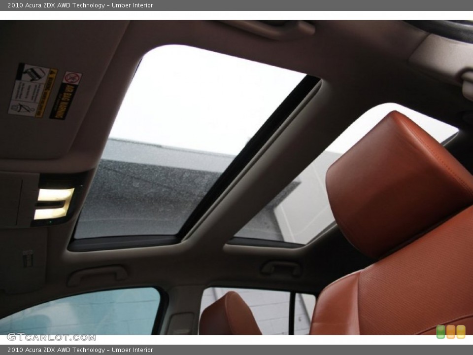 Umber Interior Sunroof for the 2010 Acura ZDX AWD Technology #103094426