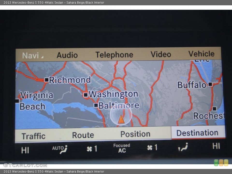 Sahara Beige/Black Interior Navigation for the 2013 Mercedes-Benz S 550 4Matic Sedan #103110893