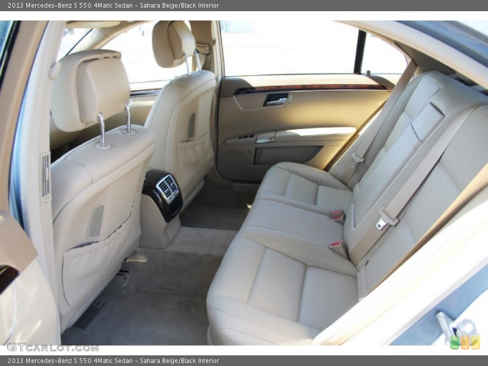 Sahara Beige/Black Interior Rear Seat for the 2013 Mercedes-Benz S 550 4Matic Sedan #103111175