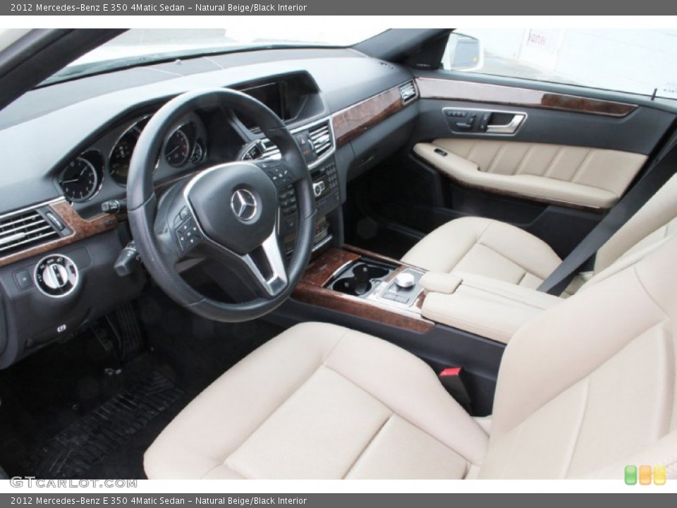 Natural Beige/Black Interior Photo for the 2012 Mercedes-Benz E 350 4Matic Sedan #103118552